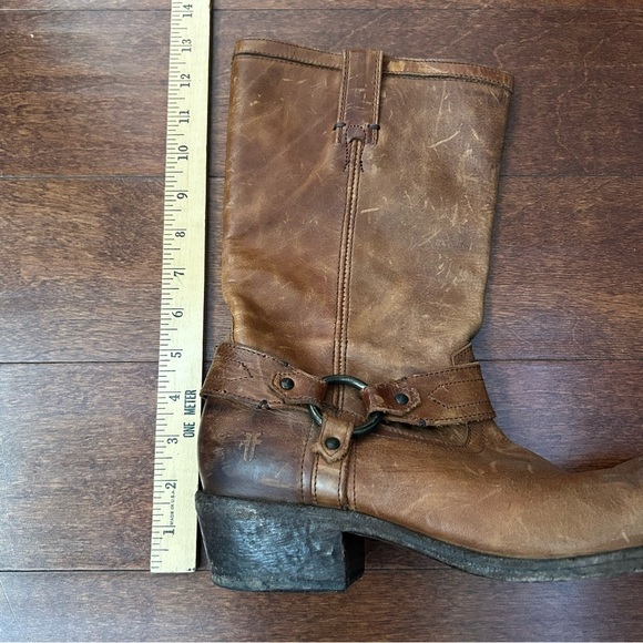 Frye Women’s Brown Leather Boots with Classic Western Harness Details, Size 10 - Picture 15 of 15